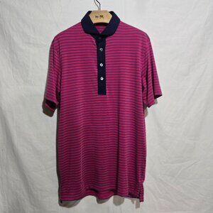Greyson Men's SS Performance Polo - Red Blue Striped - Sz S*